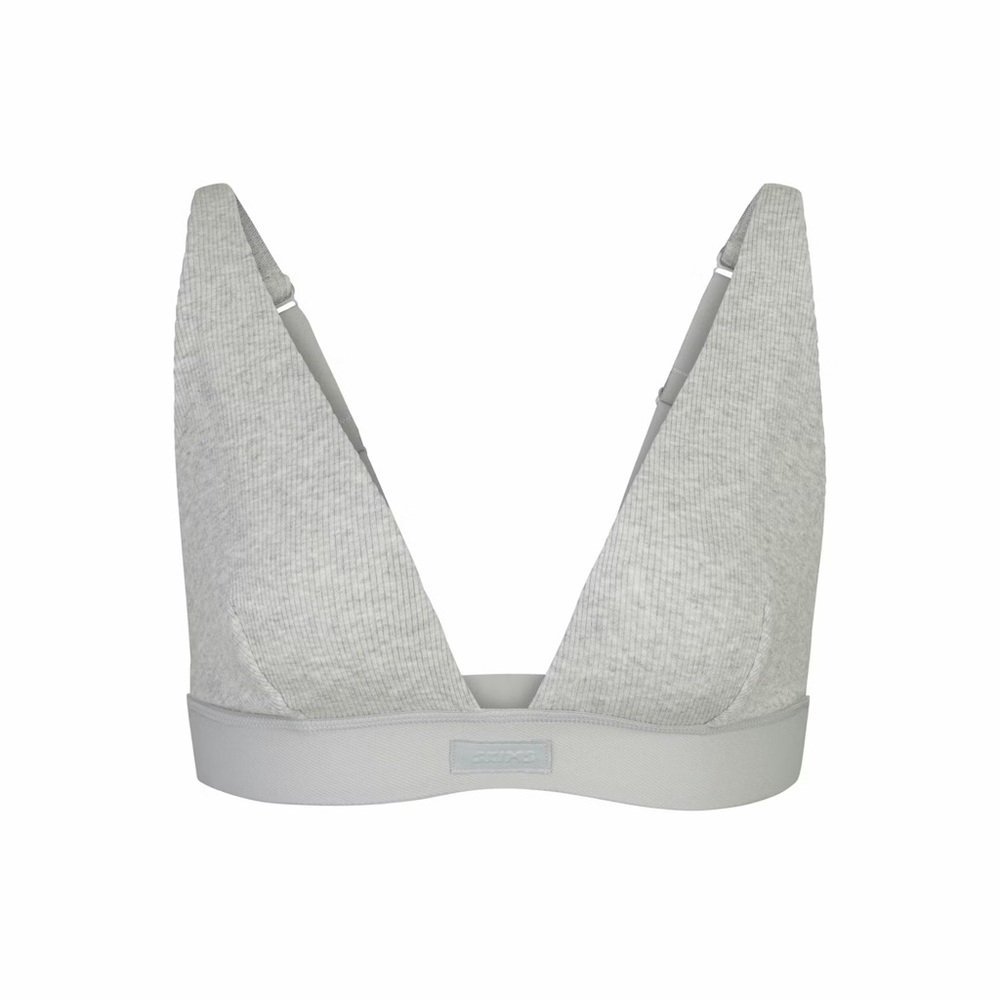 skims cotton rib plunge bralette